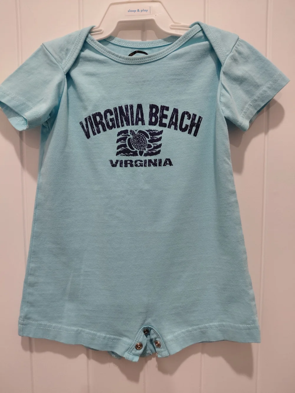 Virginia Beach Light Aqua Baby One-Piece Bodysuit #0945